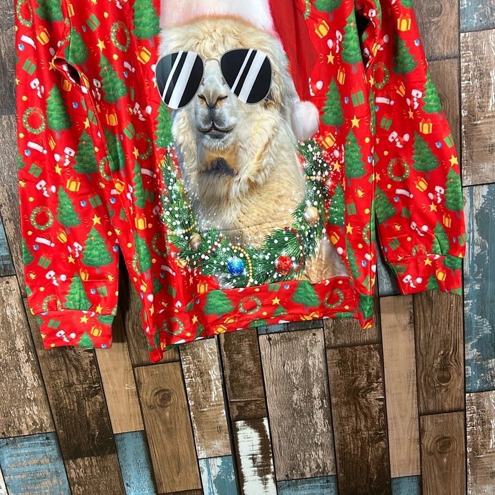 Festive Llama Christmas Sweater - Picture 4 of 12